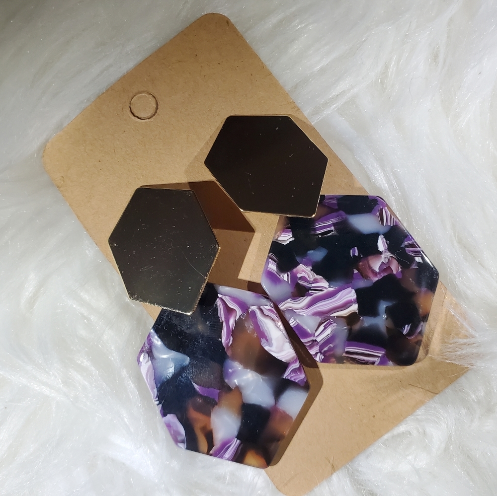 💜 Multi-colored Geometric Earrings